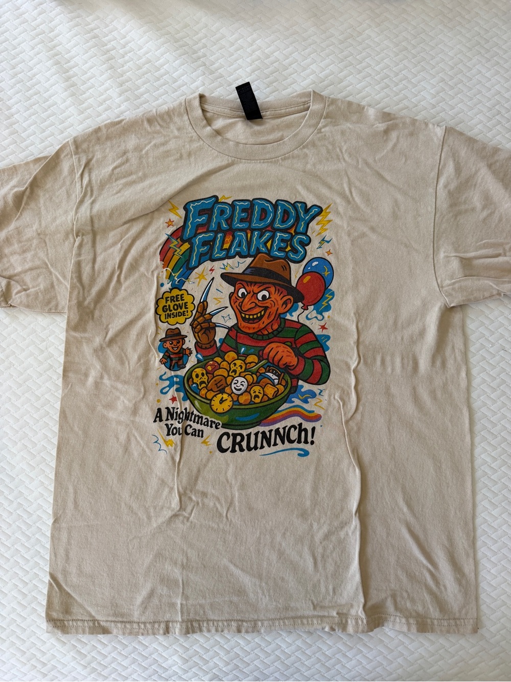 Gildan Beige Freddy Flakes Graphic Tee